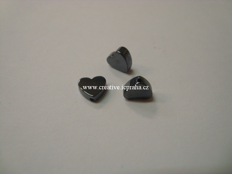 srdíčka 6x2mm hematit bal.10ks